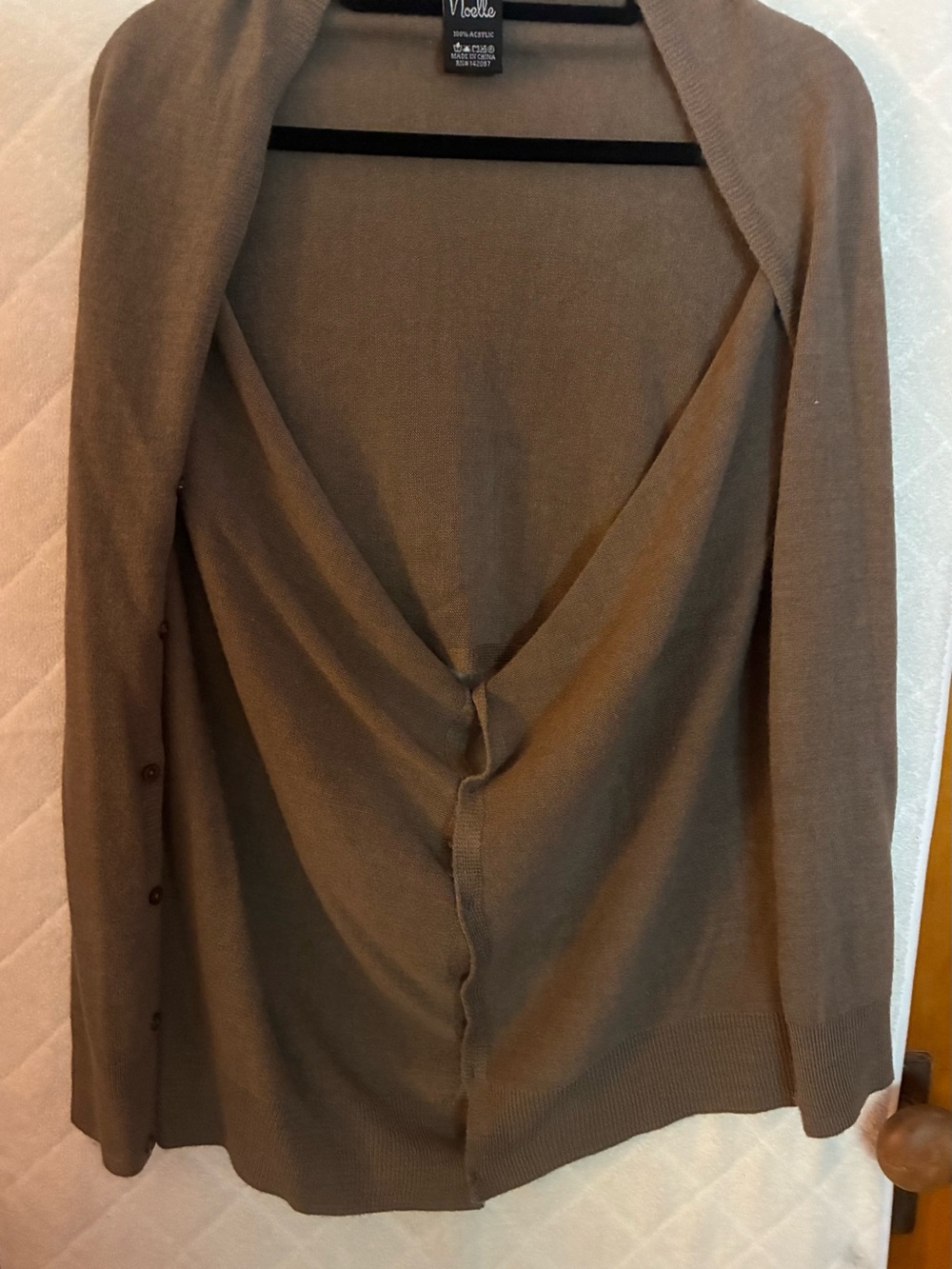 Noelle Brown Draped Cardigan/Shawl